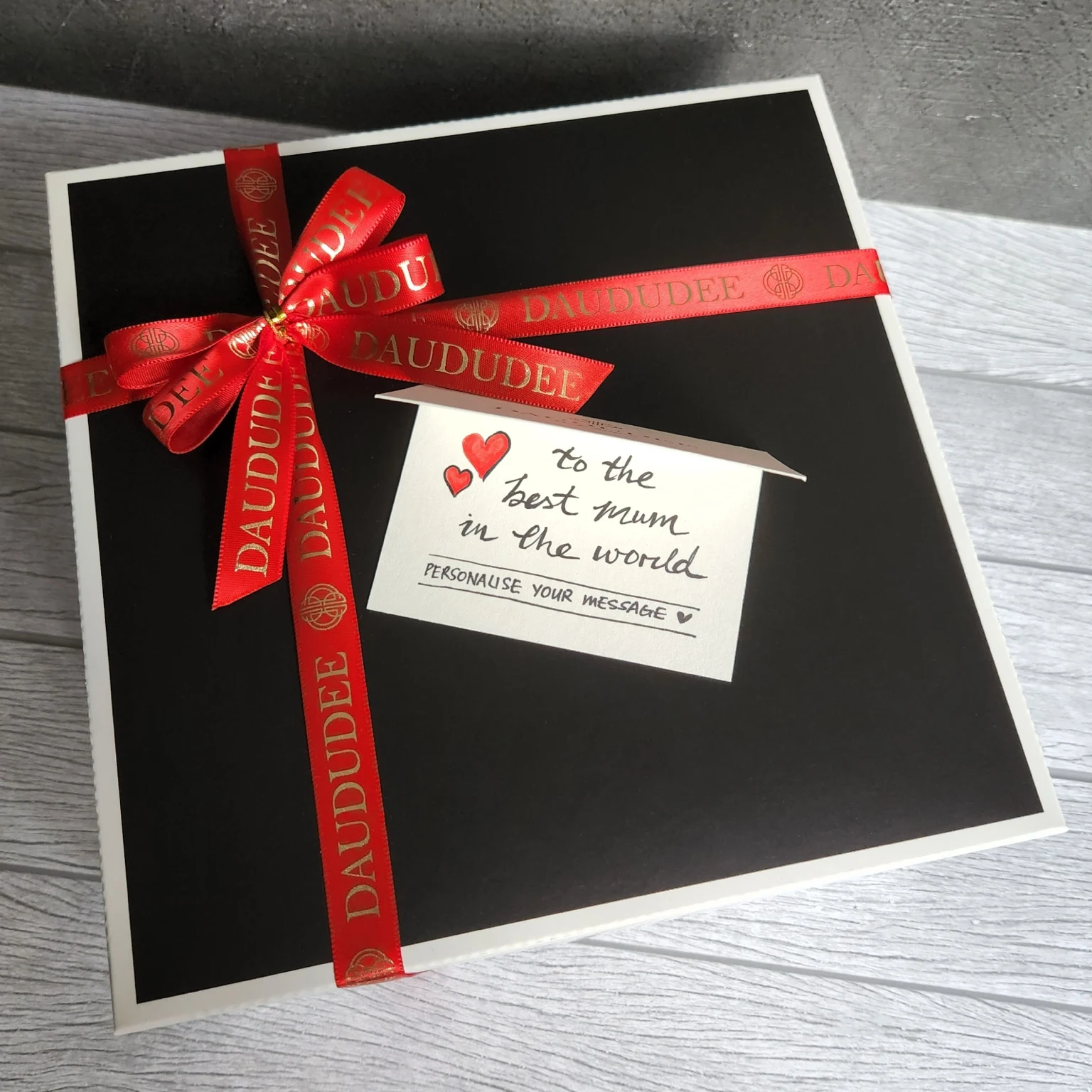 Mother’s Day gift box with a personal message card